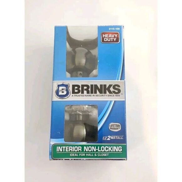 Brinks Interior Doorknob Non-locking 2115-109 Closet Locking Antique Brass New - Picture 11 of 12